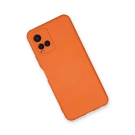 Newface Vivo Y21S Kılıf Nano içi Kadife Silikon - Turuncu