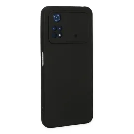 Newface Xiaomi Poco M4 Pro 4G Kılıf Nano Içi Kadife Silikon - Siyah
