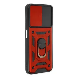 Newface Xiaomi Poco M5 Kılıf Pars Lens Yüzüklü Silikon - Kırmızı