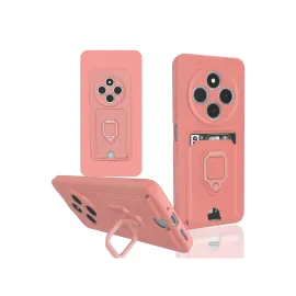 Newface Xiaomi Redmi 14C Kılıf Zuma Kartvizitli Yüzüklü Silikon - Pembe