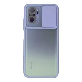 Newface Xiaomi Redmi Note 10 Kılıf Palm Buzlu Kamera Sürgülü Silikon - Lila