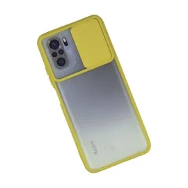 Newface Xiaomi Redmi Note 10 Kılıf Palm Buzlu Kamera Sürgülü Silikon - Sarı