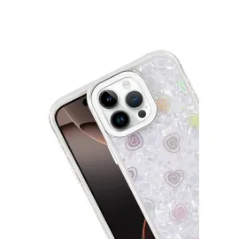 Newface Apple Iphone 16 Pro Max Lumi Desenli Kapak - Beyaz