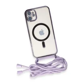 Newface Iphone 11 Kılıf Divo Lazer Askılı Magsafe Kapak - Lila