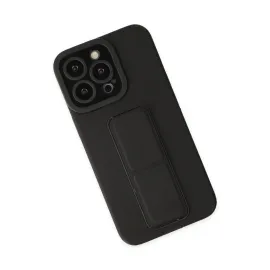 Newface Iphone 13 Pro Kılıf Mega Standlı Silikon - Siyah