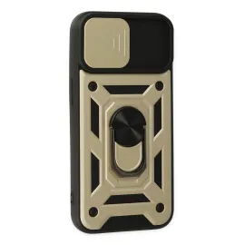 Newface Iphone 14 Kılıf Pars Lens Yüzüklü Silikon - Gold