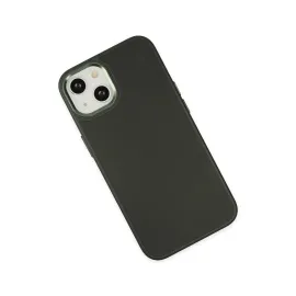 Newface Iphone 14 Plus Kılıf Asya Deri Silikon - Koyu Yeşil