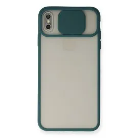 Newface Iphone Xs Max Kılıf Palm Buzlu Kamera Sürgülü Silikon - Yeşil