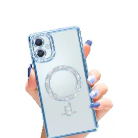 Newface Samsung Galaxy A06 Joke Simli Magneticsafe Kılıf - Mavi