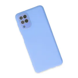 Newface Samsung Galaxy A22 Kılıf Lansman Glass Kapak - Mavi