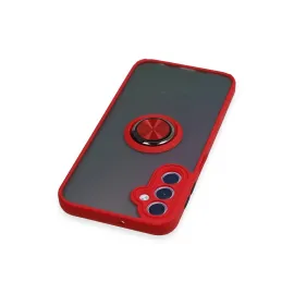 Newface Samsung Galaxy A24 4G Kılıf Montreal Yüzüklü Silikon Kapak - Kırmızı