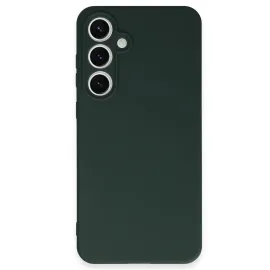 Newface Samsung Galaxy S24 Fe Kılıf Nano Içi Kadife Silikon - Koyu Yeşil