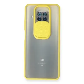 Newface Xiaomi Mi 10T Lite Kılıf Palm Buzlu Kamera Sürgülü Silikon - Sarı