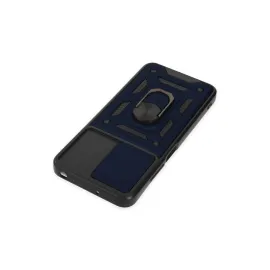 Newface Xiaomi Poco M5 Kılıf Pars Lens Yüzüklü Silikon - Lacivert