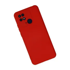 Newface Xiaomi Redmi 10C Kılıf Nano Içi Kadife Silikon - Kırmızı