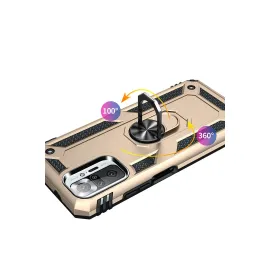 Newface Xiaomi Redmi Note 10 Pro Kılıf Sofya Yüzüklü Silikon Kapak - Gold