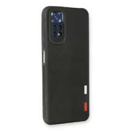 Newface Xiaomi Redmi Note 11 Kılıf Loop Deri Silikon - Siyah