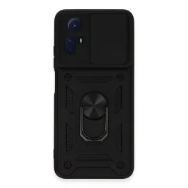 Newface Xiaomi Redmi Note 12S Kılıf Pars Lens Yüzüklü Silikon - Siyah