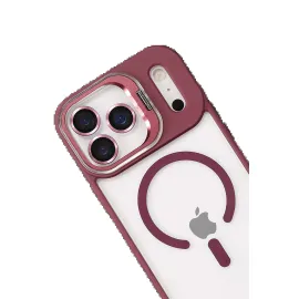 Joko Apple Iphone 17 Pro Max Remim Lensli Magsafe Standlı Kapak - Bordo