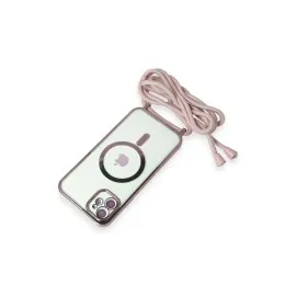 Newface Iphone 11 Kılıf Divo Lazer Askılı Magsafe Kapak - Pembe