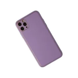 Newface Iphone 11 Pro Max Kılıf Coco Deri Silikon Kapak - Lila