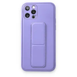 Newface Iphone 12 Pro Kılıf Coco Deri Standlı Kapak - Koyu Lila