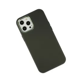 Newface Iphone 12 Pro Max Kılıf Asya Deri Silikon - Koyu Yeşil