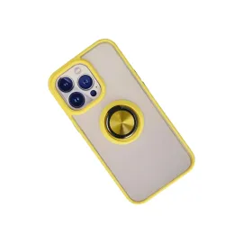 Newface Iphone 13 Pro Kılıf Montreal Yüzüklü Silikon Kapak - Sarı