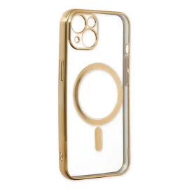 Newface Iphone 14 Plus Kılıf Magneticsafe Lazer Silikon - Gold