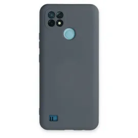 Newface Realme C21 Kılıf Nano Içi Kadife Silikon - Gri