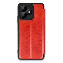 Newface Realme Note 50 4G Kılıf Flip Cover - Kırmızı