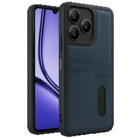 Newface Realme Note 50 4G Kılıf Sara Kartvizitli Deri Kılıf - Lacivert