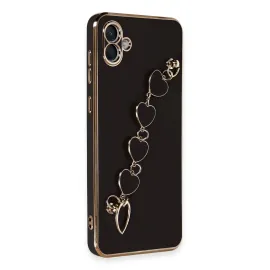 Newface Samsung Galaxy A04E Kılıf Esila Silikon - Siyah