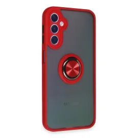 Newface Samsung Galaxy A24 4G Kılıf Montreal Yüzüklü Silikon Kapak - Kırmızı