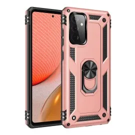 Newface Samsung Galaxy A72 Kılıf Sofya Yüzüklü Silikon Kapak - Rose