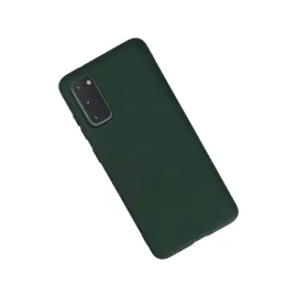 Newface Samsung Galaxy S20 Kılıf Nano Içi Kadife Silikon - Koyu Yeşil