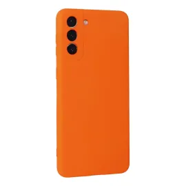 Newface Samsung Galaxy S21 Plus Kılıf Nano Içi Kadife Silikon - Turuncu