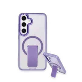 Newface Samsung Galaxy S24 Tork Magsafe Standlı Kapak - Derin Mor