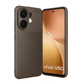 Newface Vivo V60 5G Auto Focus Karbon Kapak - Kahverengi
