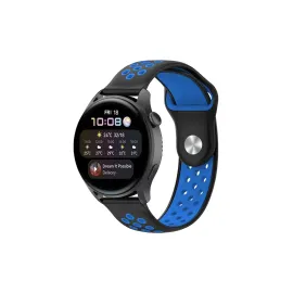 Newface Watch 22mm Spor Delikli Kordon - Siyah-Mavi