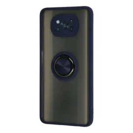 Newface Xiaomi Pocophone X3 Kılıf Montreal Yüzüklü Silikon Kapak - Lacivert