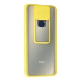 Newface Xiaomi Redmi Note 9 Kılıf Palm Buzlu Kamera Sürgülü Silikon - Sarı