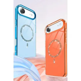 Newface Apple Iphone 17 Air Live Diamond Magsafe Kapak - Yeşil