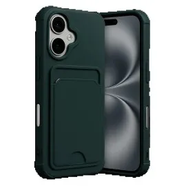 Newface Apple Iphone 17 Kelvin Kartvizitli Silikon - Koyu Yeşil