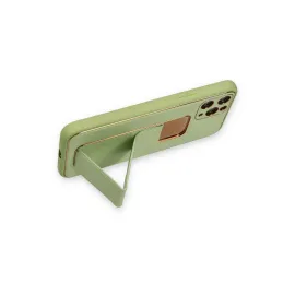 Newface Iphone 11 Pro Kılıf Coco Deri Standlı Kapak - Su Yeşili