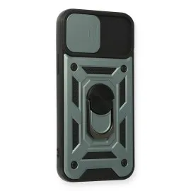 Newface Iphone 12 Pro Kılıf Pars Lens Yüzüklü Silikon - Yeşil