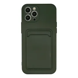 Newface Iphone 12 Pro Max Kılıf Kelvin Kartvizitli Silikon - Koyu Yeşil