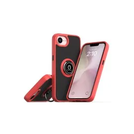 Newface Iphone 16E Kılıf Montreal Yüzüklü Silikon Kapak - Kırmızı