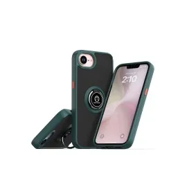 Newface Iphone 16E Kılıf Montreal Yüzüklü Silikon Kapak - Yeşil