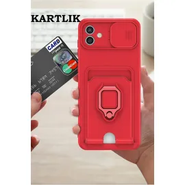 Newface Samsung Galaxy A05 Kılıf Zuma Kartvizitli Yüzüklü Silikon - Yeşil